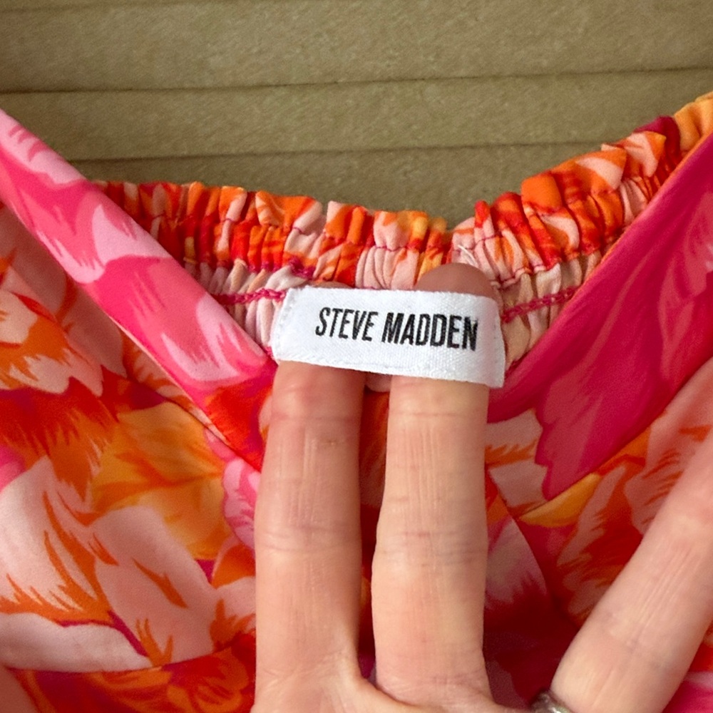 Steve Madden Pink and Orange Floral Dress - Picture 2 of 3
